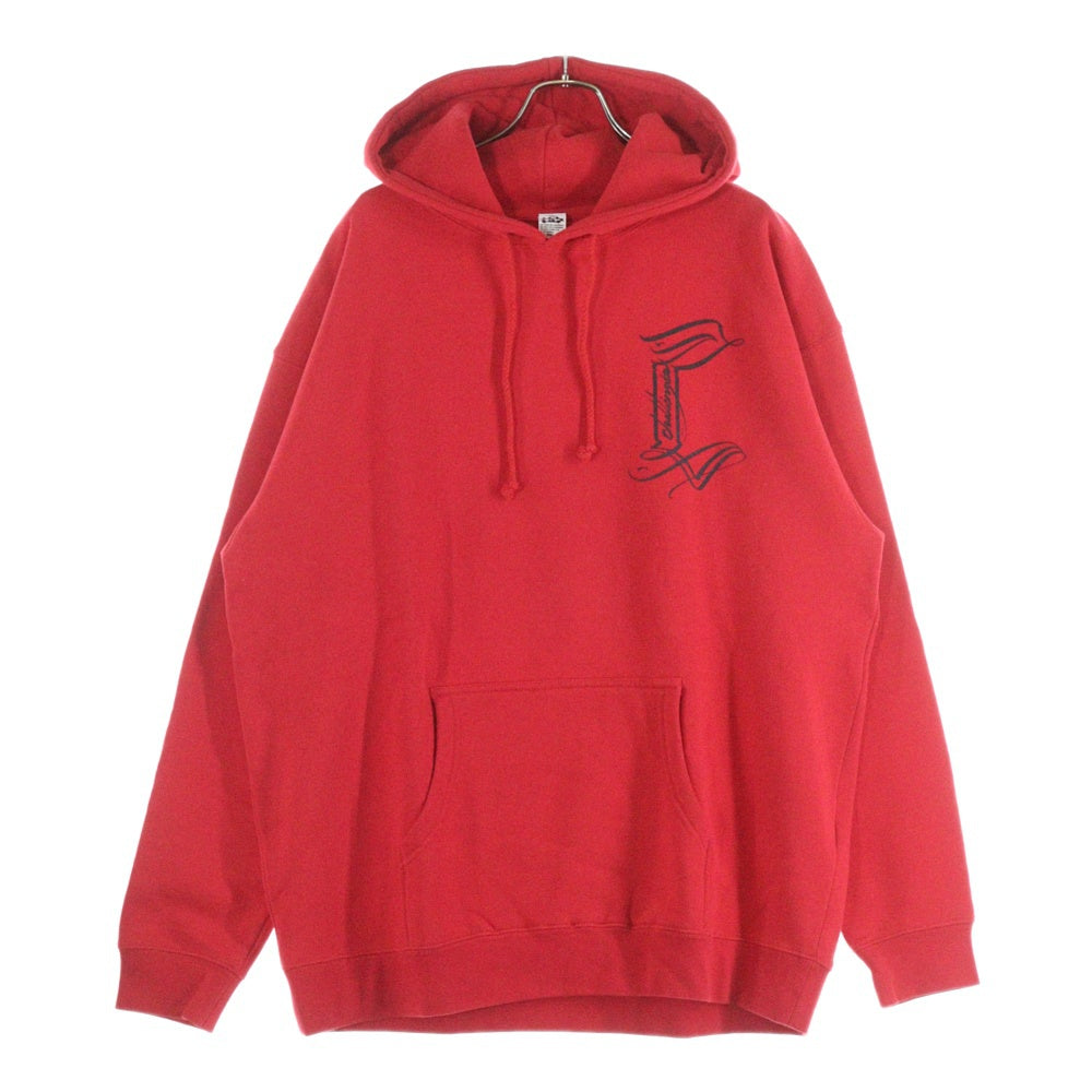 CHALLENGER(チャレンジャー) WOLF HOODIE ウルフ ロゴプリント プルオーバーパーカー スウェットフーディ レッド