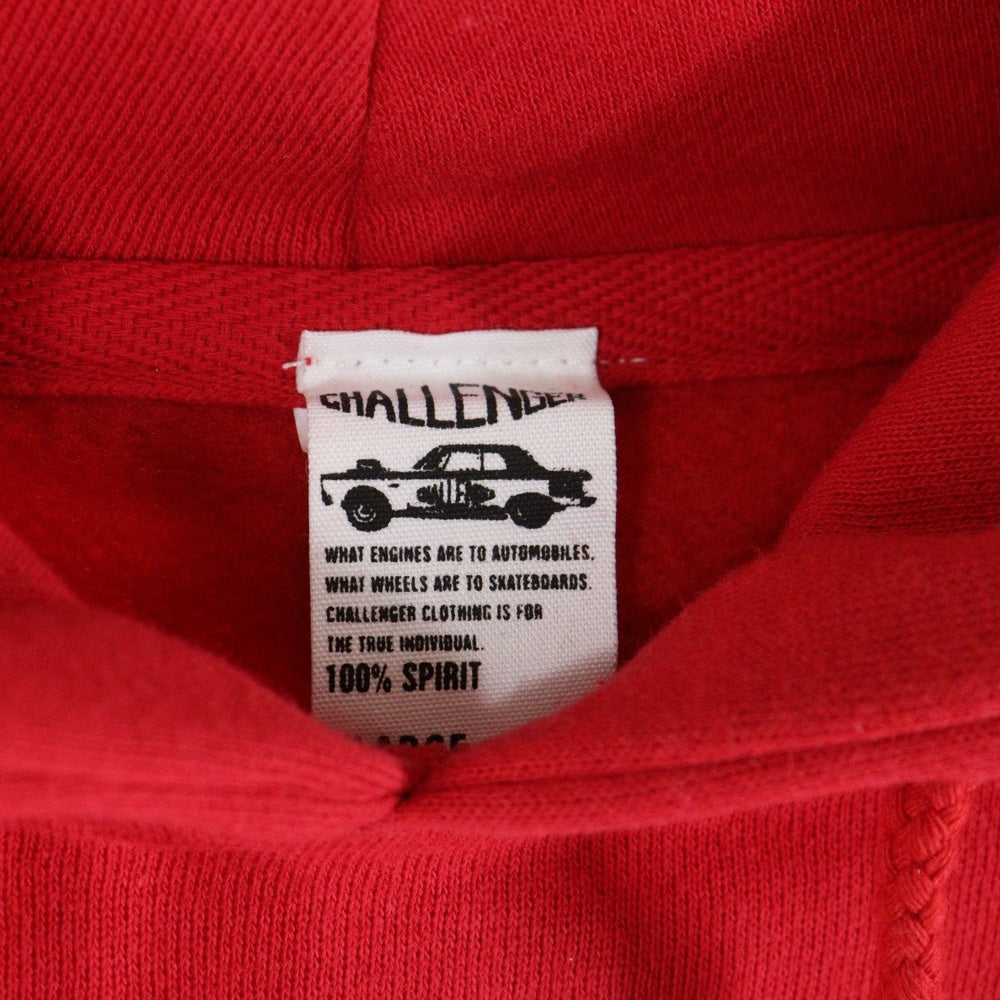 CHALLENGER(チャレンジャー) WOLF HOODIE ウルフ ロゴプリント プルオーバーパーカー スウェットフーディ レッド