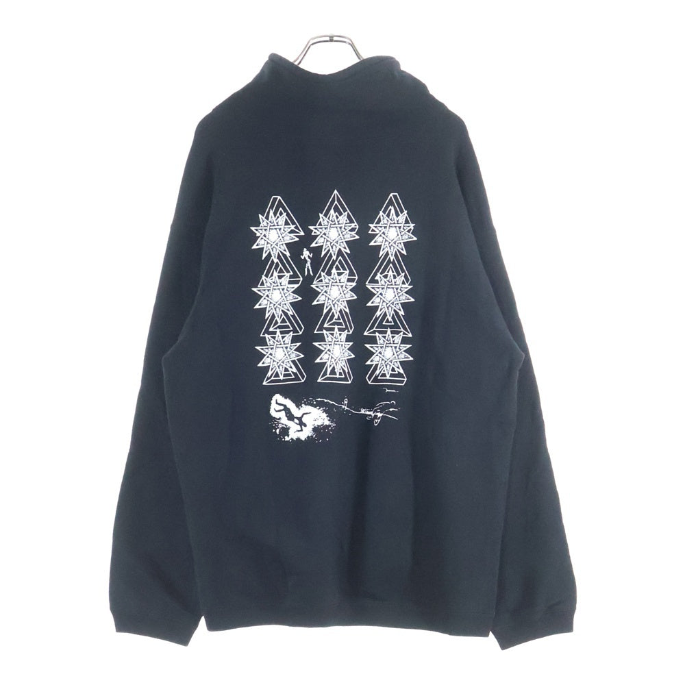 MASSES(マシス) SWEAT HIGH-NECK グラフィックプリント ハイネック スウェットトレーナー ブラック