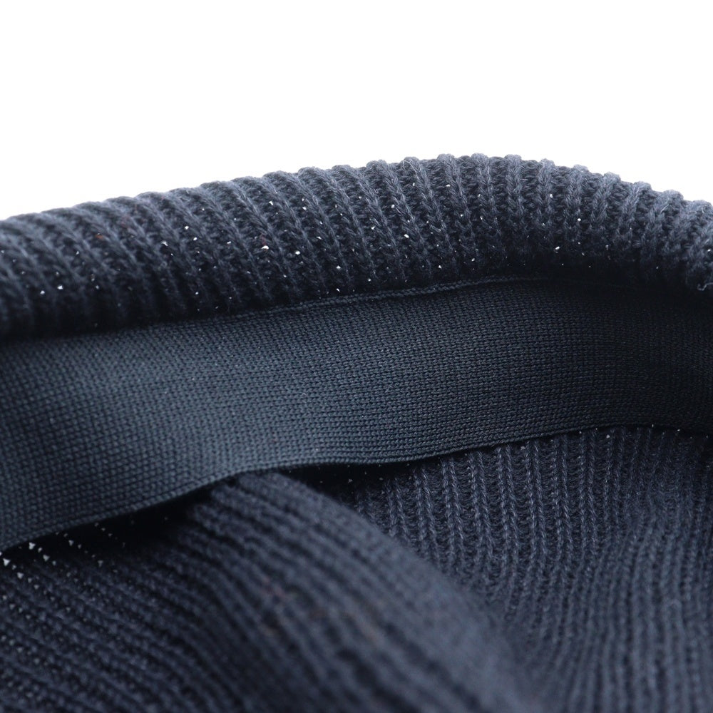 THE H.W.DOG&CO(ドッグアンドコー) COTTON CLUB BIG BERET リブ編み ニットベレー帽 帽子 ブラック D-00924