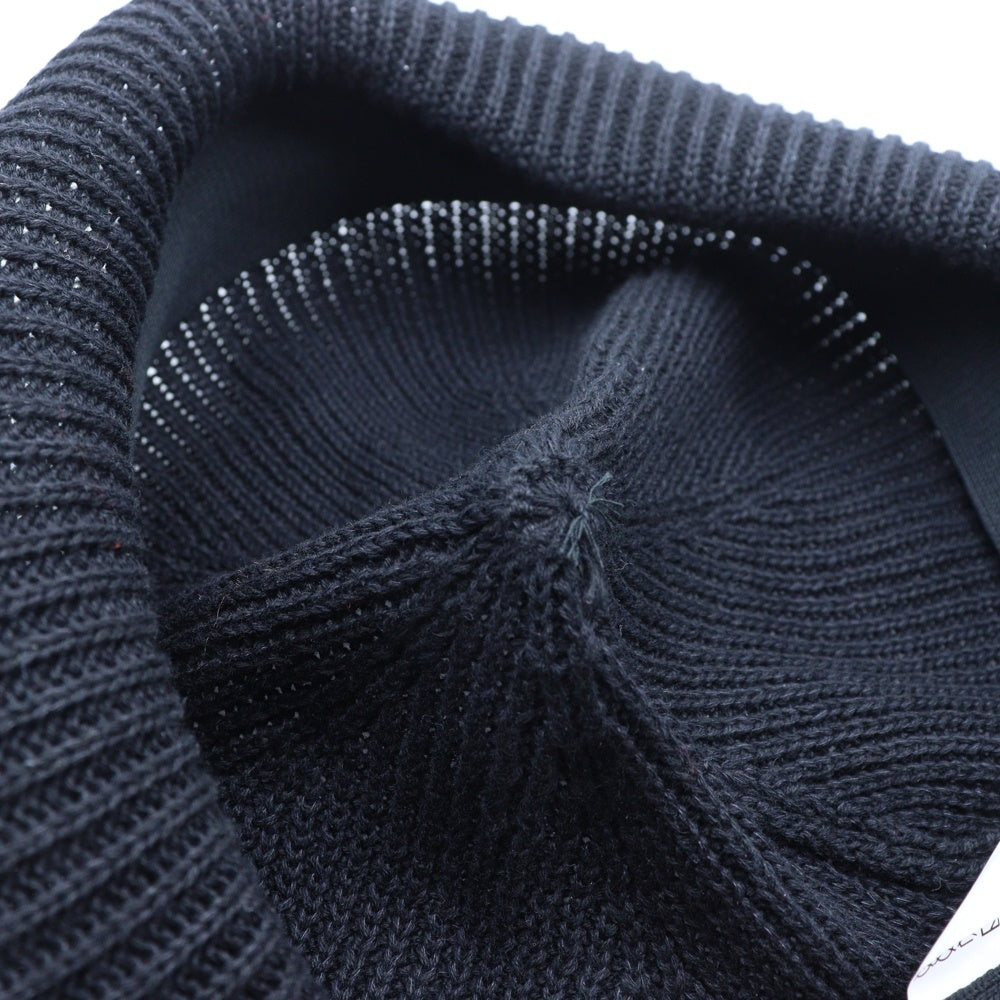 THE H.W.DOG&CO(ドッグアンドコー) COTTON CLUB BIG BERET リブ編み ニットベレー帽 帽子 ブラック D-00924