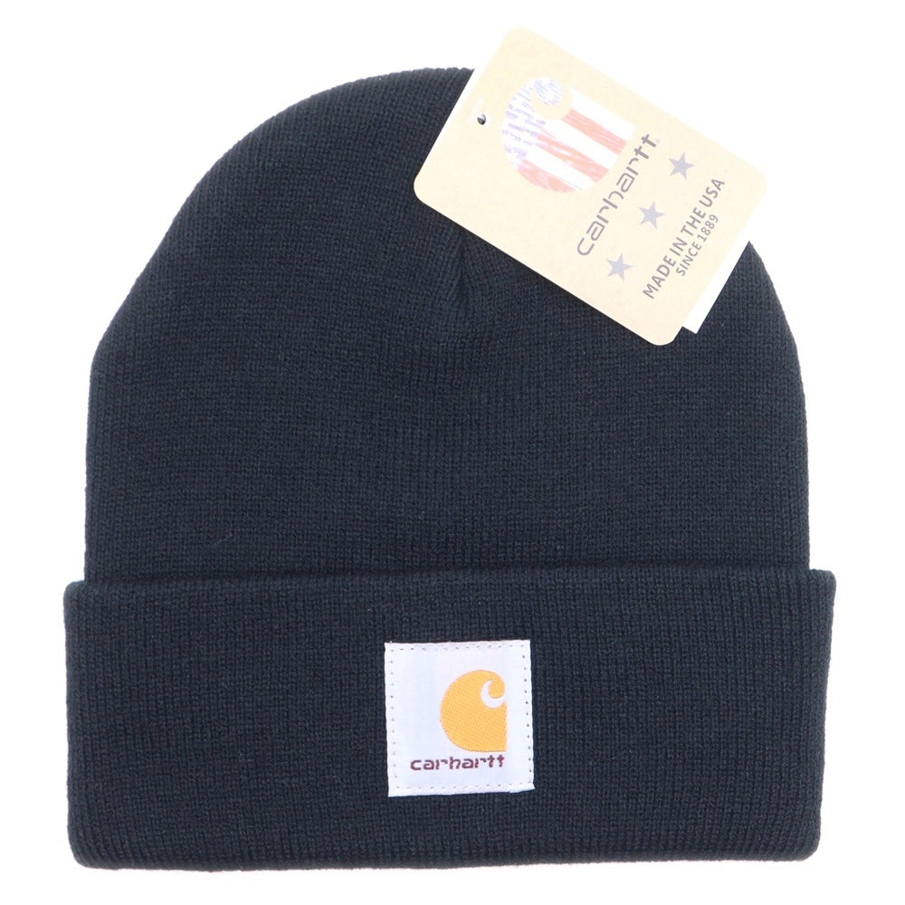 CARHARTT(カーハート) ACRYLIC WATCH HAT ロゴパッチ ビーニー ニット帽 帽子 ブラック A18-BLK