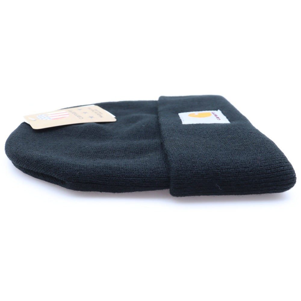 CARHARTT(カーハート) ACRYLIC WATCH HAT ロゴパッチ ビーニー ニット帽 帽子 ブラック A18-BLK
