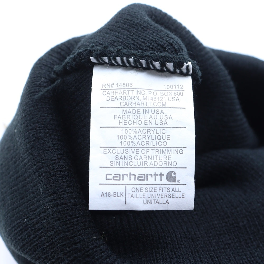 CARHARTT(カーハート) ACRYLIC WATCH HAT ロゴパッチ ビーニー ニット帽 帽子 ブラック A18-BLK