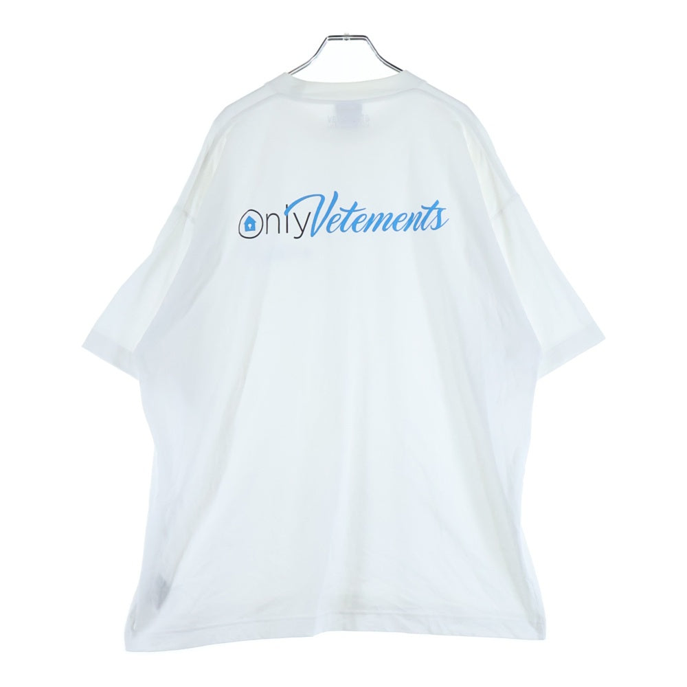 VETEMENTS(ヴェトモン) Only T-Shirt ロゴプリントクルーネック半袖Tシャツカットソー ホワイト UA63TR161W