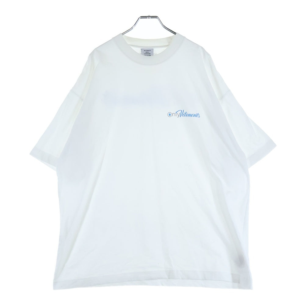 VETEMENTS(ヴェトモン) Only T-Shirt ロゴプリントクルーネック半袖Tシャツカットソー ホワイト UA63TR161W