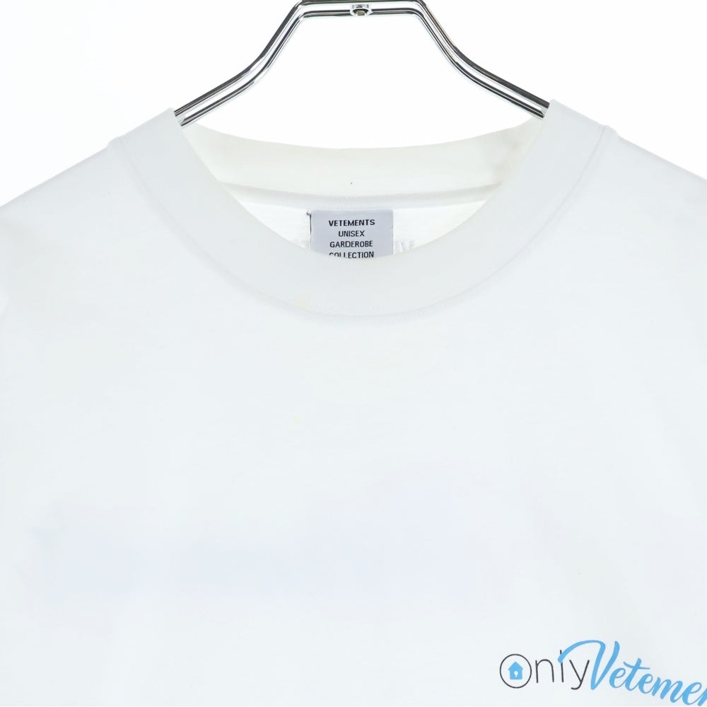 VETEMENTS(ヴェトモン) Only T-Shirt ロゴプリントクルーネック半袖Tシャツカットソー ホワイト UA63TR161W
