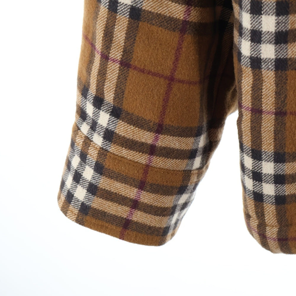 BURBERRY(バーバリー) 22AW CALMORE Checked Shirt Jacket ボタンダウン ボア チェックシャツ ジャケット ブラウン 8057372