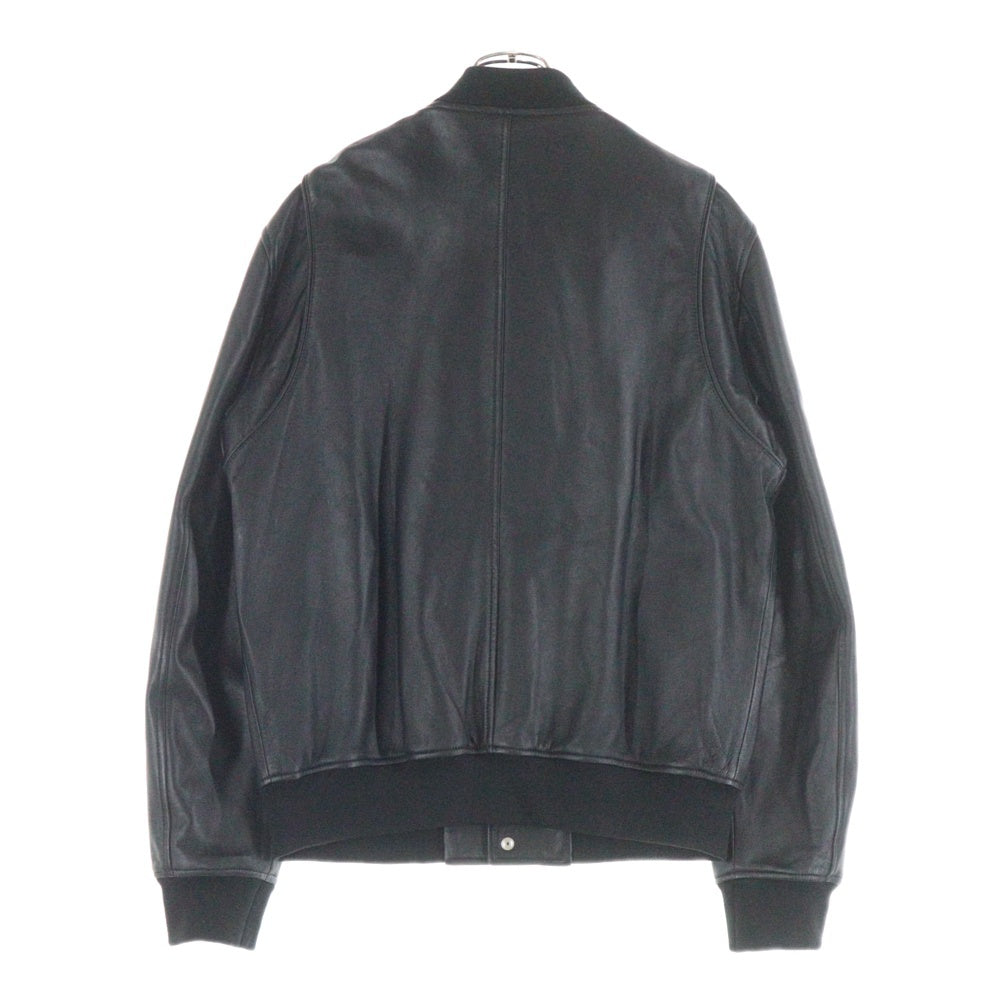 DSQUARED2(ディースクエアード) 20AW ラムレザー ボタンダウン ボンバージャケット ブラック S74AM1096 SY1491