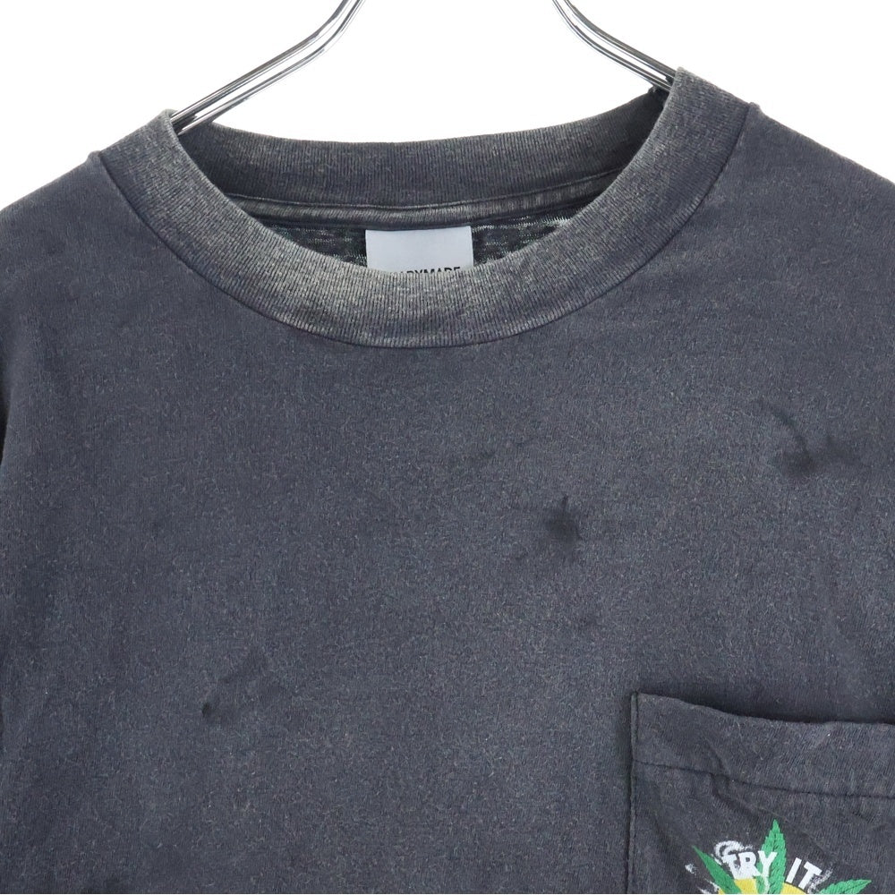 READY MADE(レディメイド) 24AW LS T-SHIRT SNAKE スネークプリント ロングスリーブ長袖Tシャツカットソー チャコールグレー RE-CO-BK-00-00-282