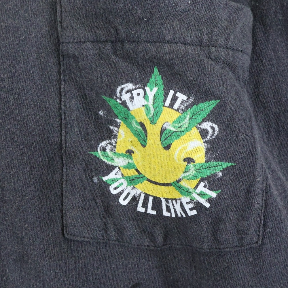 READY MADE(レディメイド) 24AW LS T-SHIRT SNAKE スネークプリント ロングスリーブ長袖Tシャツカットソー チャコールグレー RE-CO-BK-00-00-282