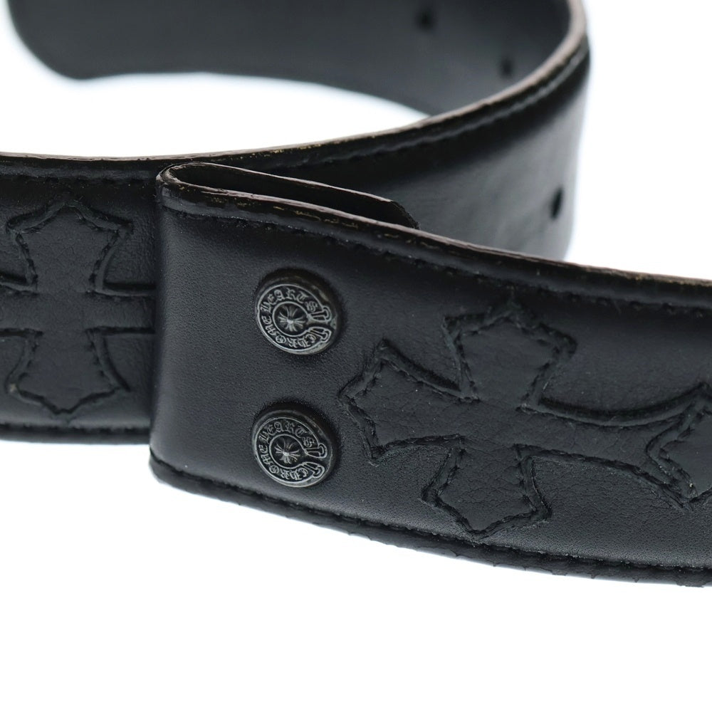 CHROME HEARTS(クロムハーツ) 1.5 STRAP CEMETERY 1.5inchセメタリークロスパッチ レザーベルト ブラック