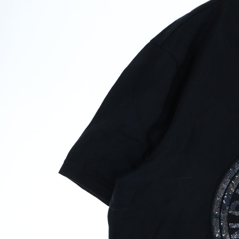 FENDI(フェンディ) Sequins Logo Tee ズッカ柄 スパンコール 半袖Tシャツ ブラック FY0895