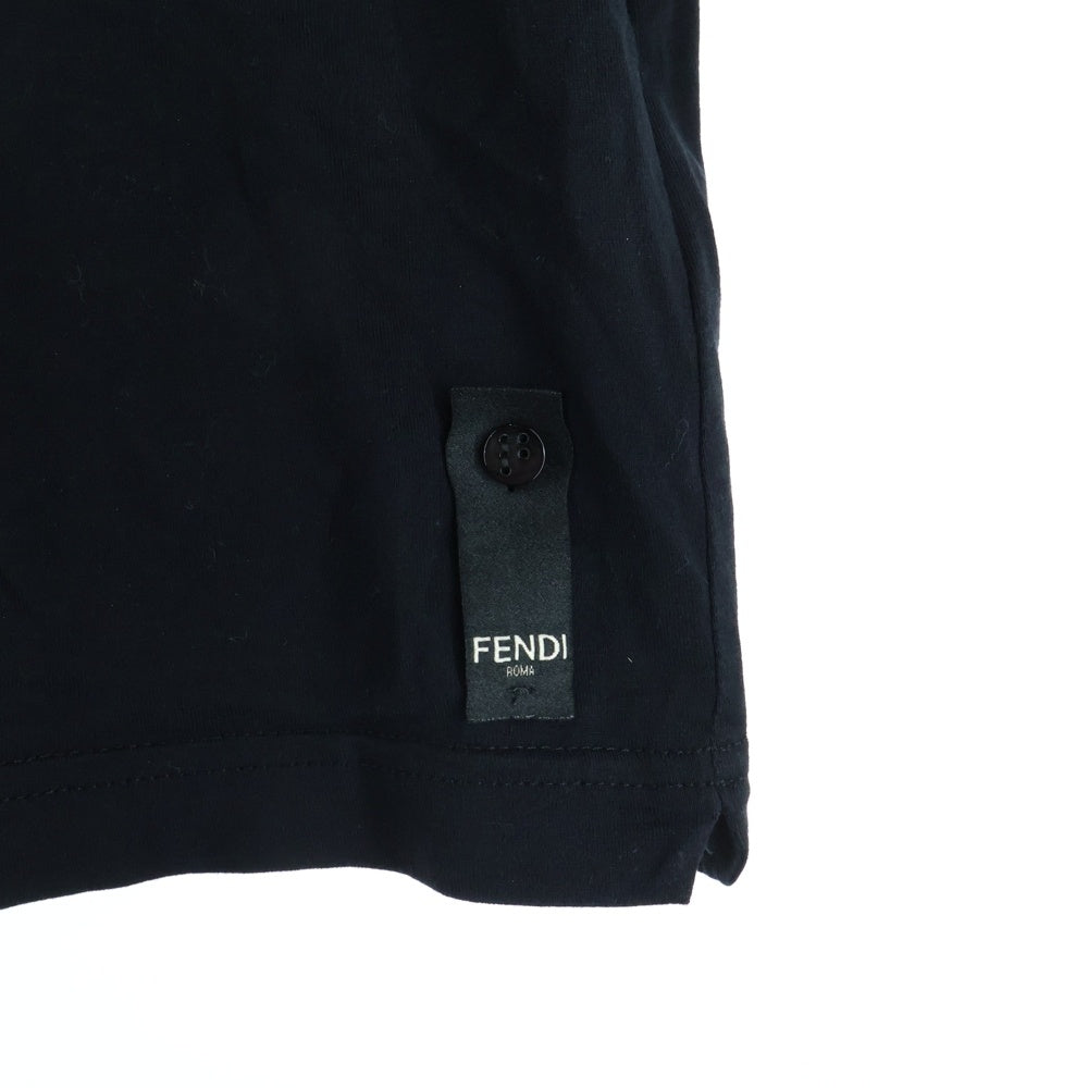 FENDI(フェンディ) Sequins Logo Tee ズッカ柄 スパンコール 半袖Tシャツ ブラック FY0895