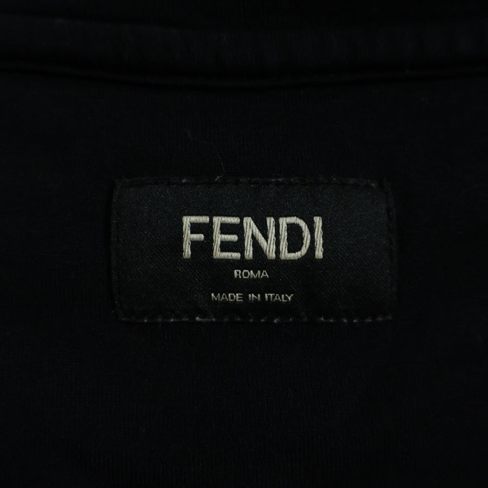 FENDI(フェンディ) Sequins Logo Tee ズッカ柄 スパンコール 半袖Tシャツ ブラック FY0895