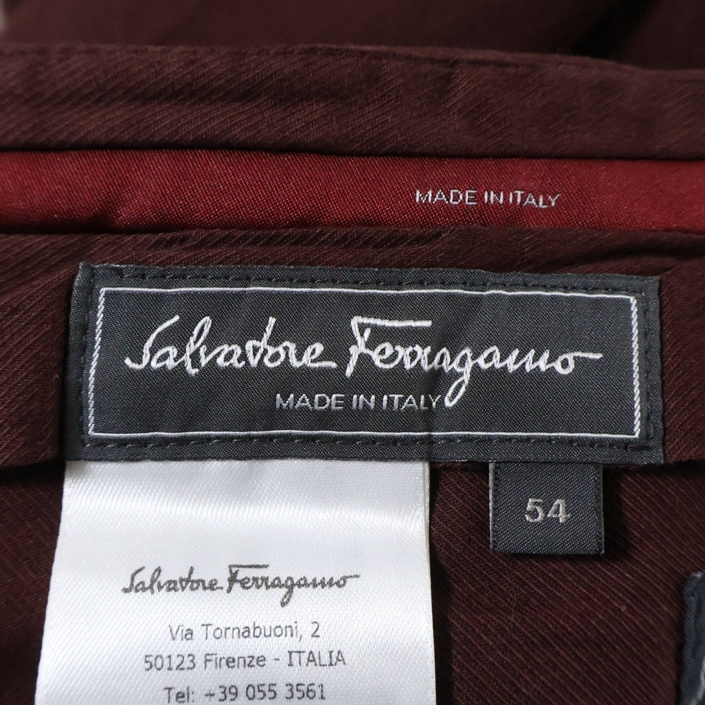 Salvatore Ferragamo(サルヴァトーレ フェラガモ) ジップフライ チノスラックスパンツ ボルドー