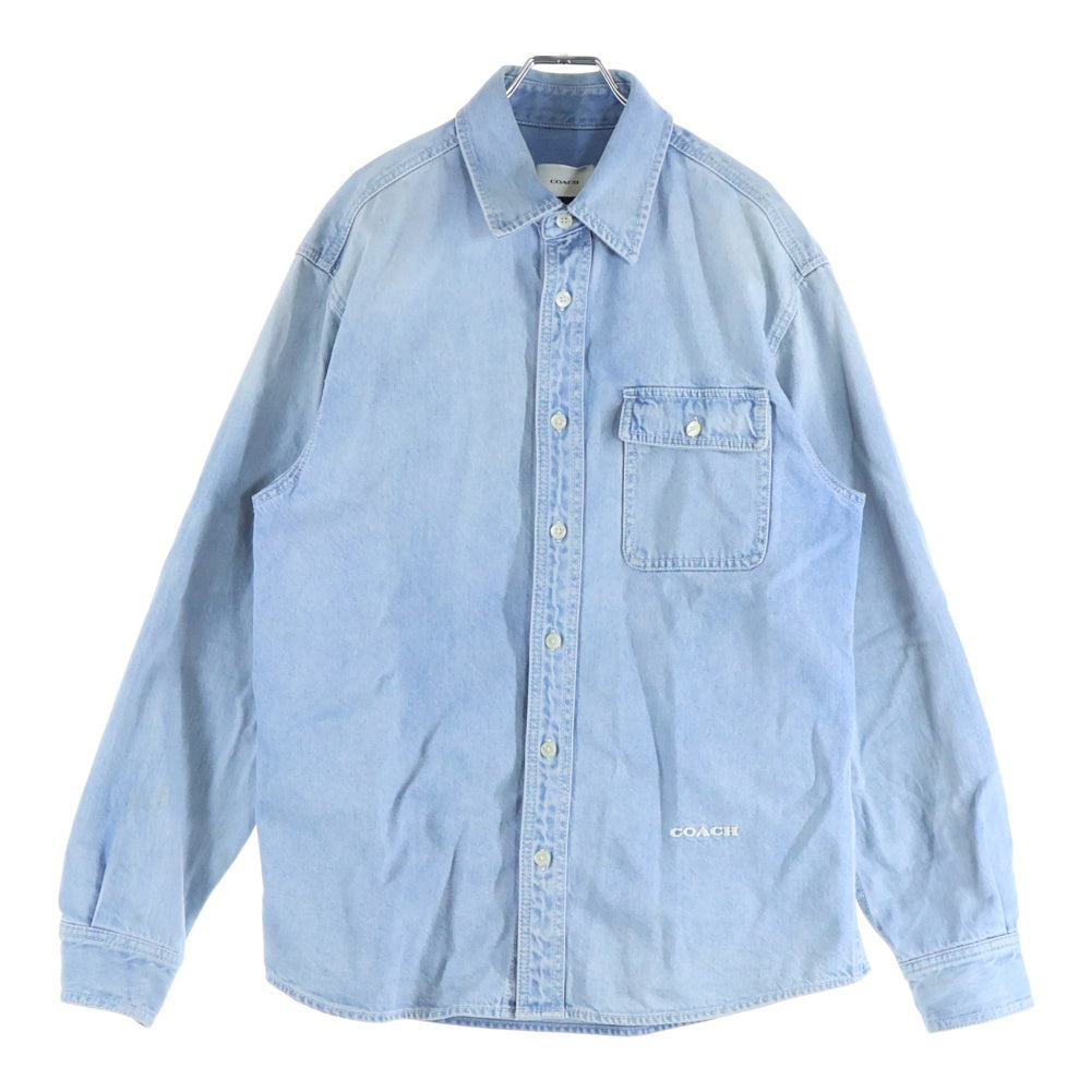 COACH コーチ Logo Embroidery Denim L/S Shirt ロゴ刺繍 長袖シャツ インディゴ COACH(コーチ) Logo Embroidery Denim L/S Shirt ロゴ刺繍 長袖シャツ