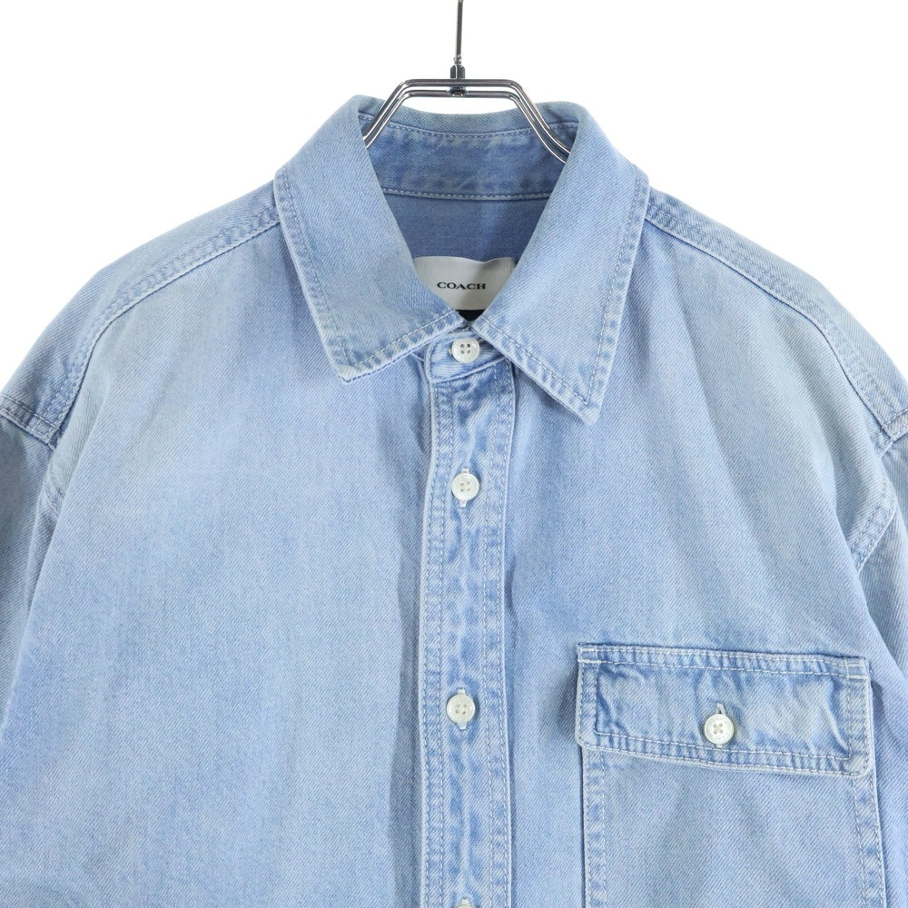 COACH(コーチ) Logo Embroidery Denim L/S Shirt ロゴ刺繍 長袖シャツ インディゴ