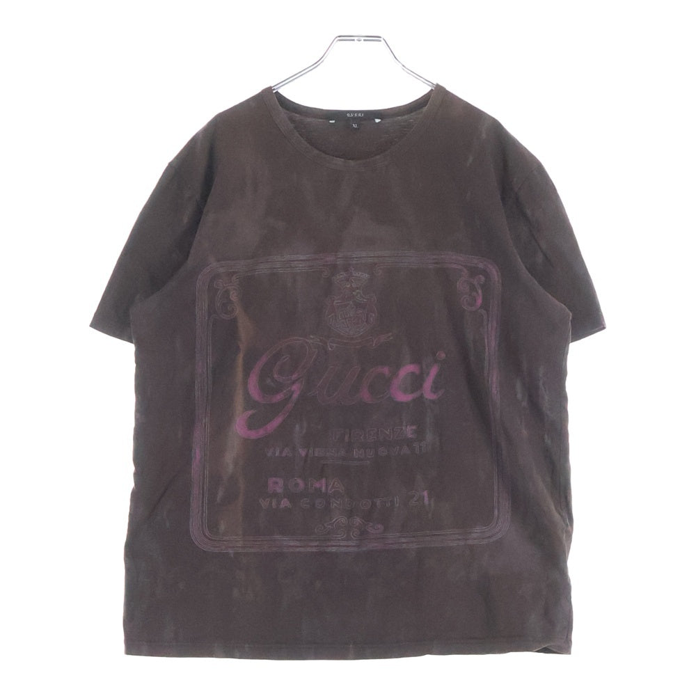 GUCCI(グッチ) フロントプリント 半袖Tシャツ ブラウン 299582
