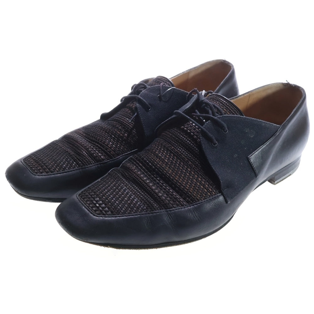 CHRISTIAN LOUBOUTIN(クリスチャンルブタン) キャンバス レザードレスシューズ ブラック