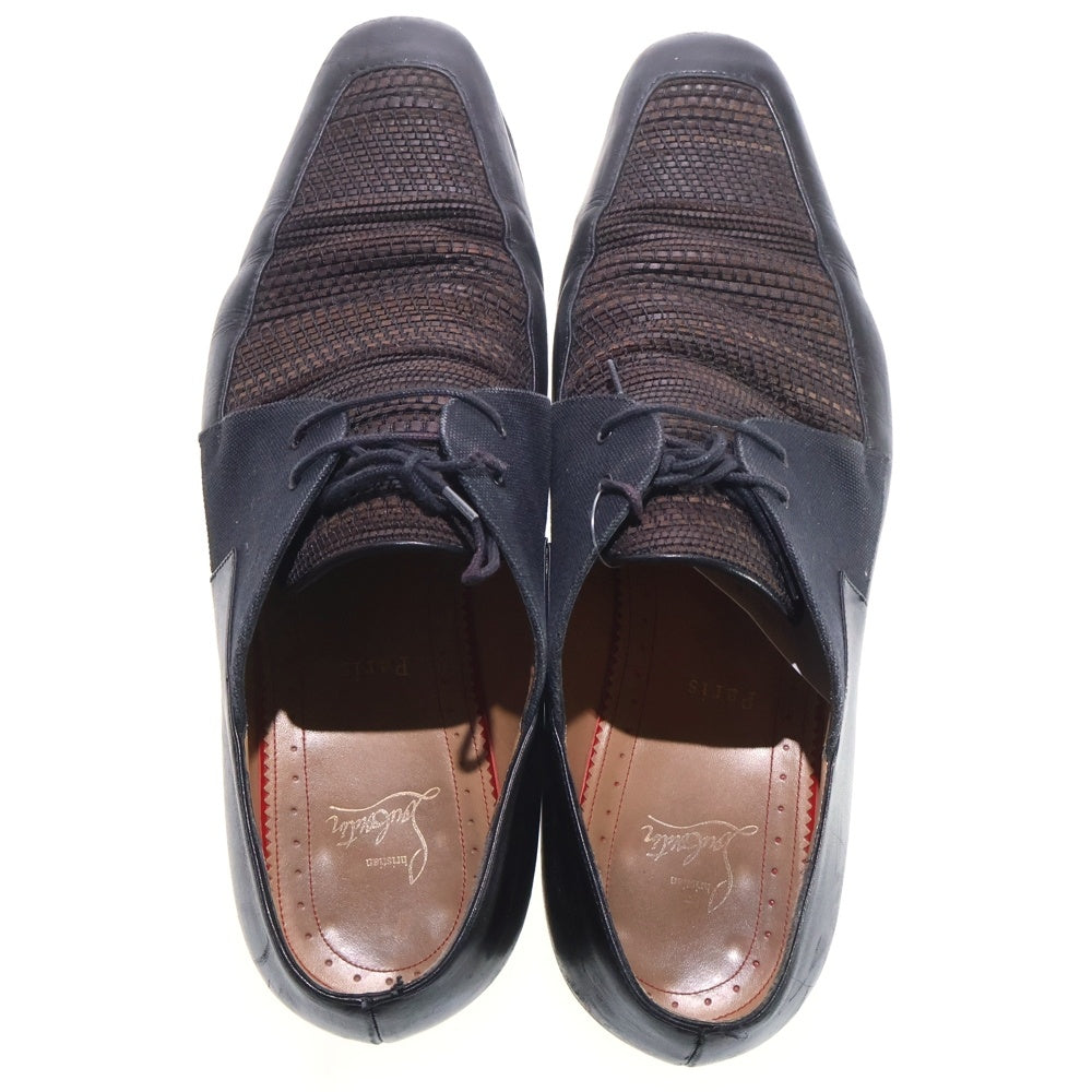 CHRISTIAN LOUBOUTIN(クリスチャンルブタン) キャンバス レザードレスシューズ ブラック