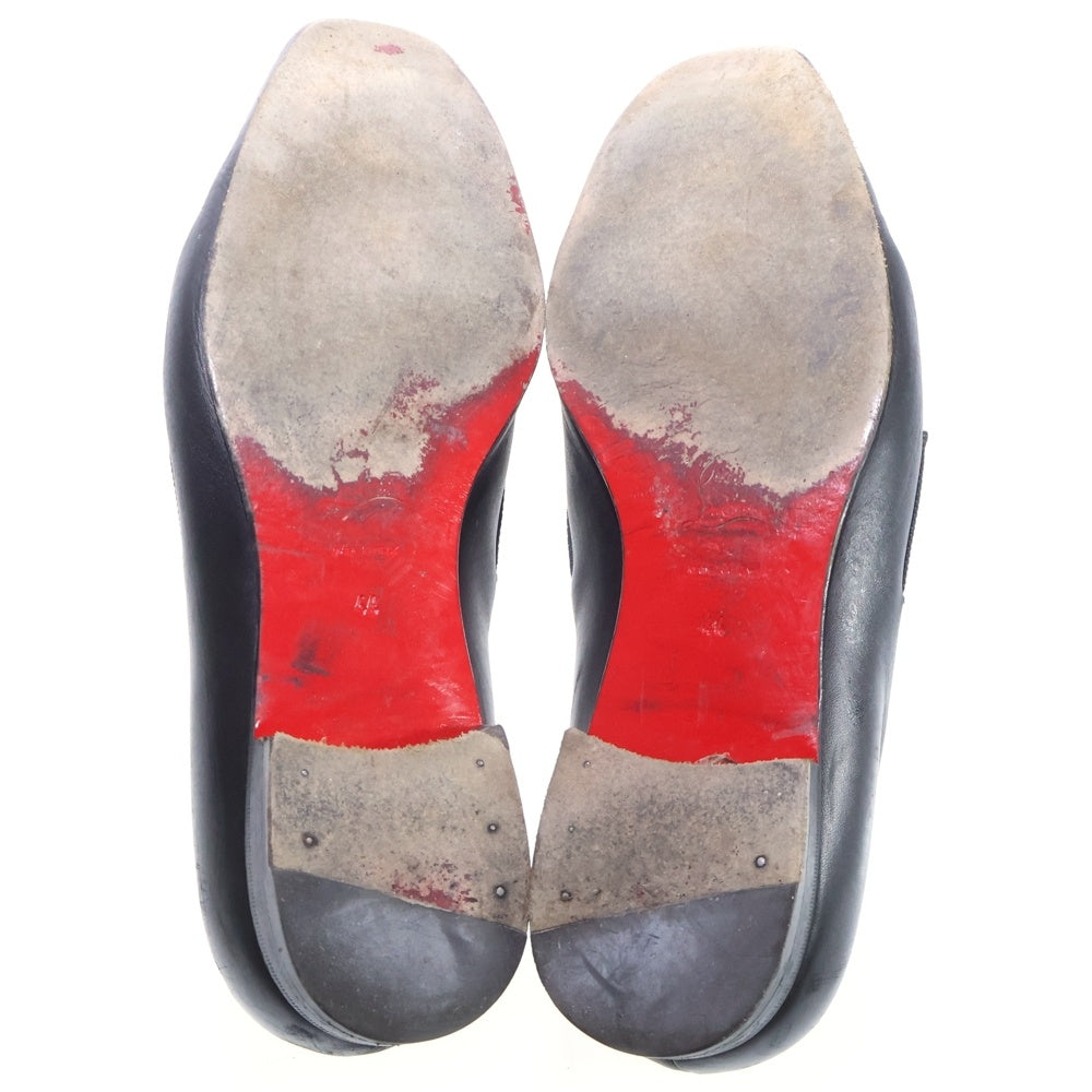 CHRISTIAN LOUBOUTIN(クリスチャンルブタン) キャンバス レザードレスシューズ ブラック