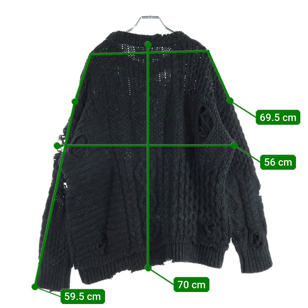 NEIGHBORHOOD(ネイバーフッド) 23AW PATCHWORK SAVAGE SWEATER パッチワーク サベージ ニット セーター グレー 232FUNH‐KNM01