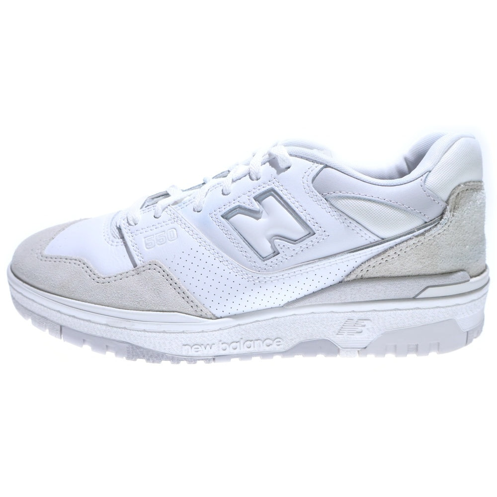 New Balance(ニューバランス) BB550NCB スエードレザー ローカットスニーカー ホワイト/グレー US9/27cm