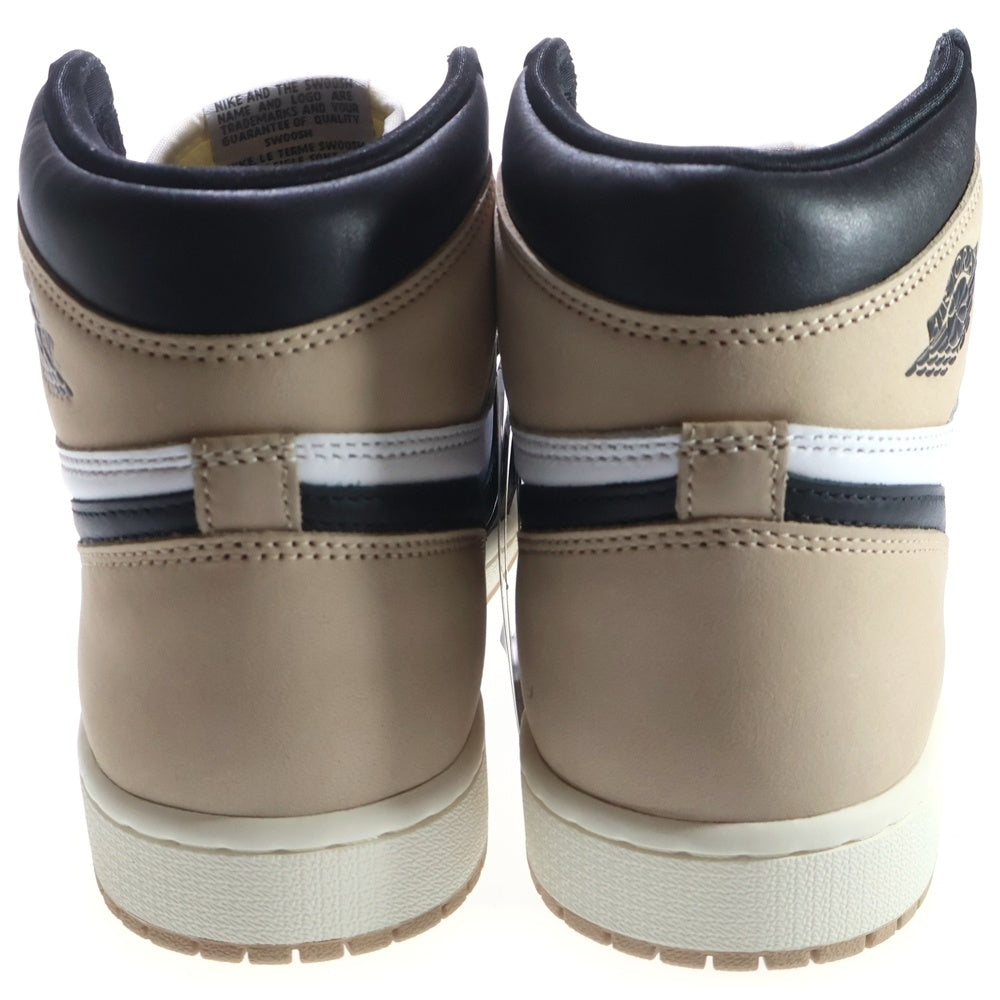NIKE(ナイキ) WMNS AIR JORDAN 1 RETRO HIGH OG LATTE ウィメンズ エアジョーダン レトロ ラテ ハイカットスニーカー ホワイト/ベージュ US10.5/27.5cm FD2596-021 レディース