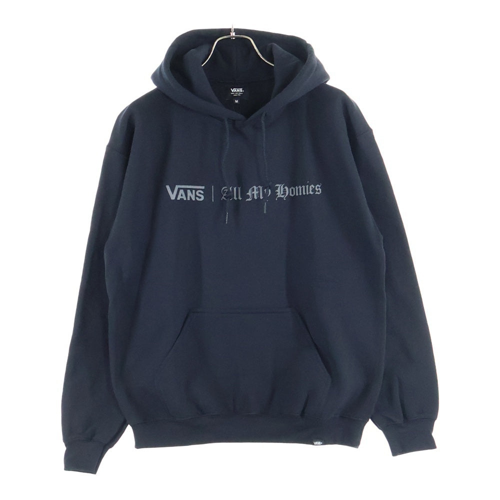 VANS(ヴァンズ) ×ALLMYHOMIES REFLECTIVE HOODIE オールマイホーミーズ リフレクティブロゴ プルオーバーパーカー スウェットフーディ ブラック 125K1035353
