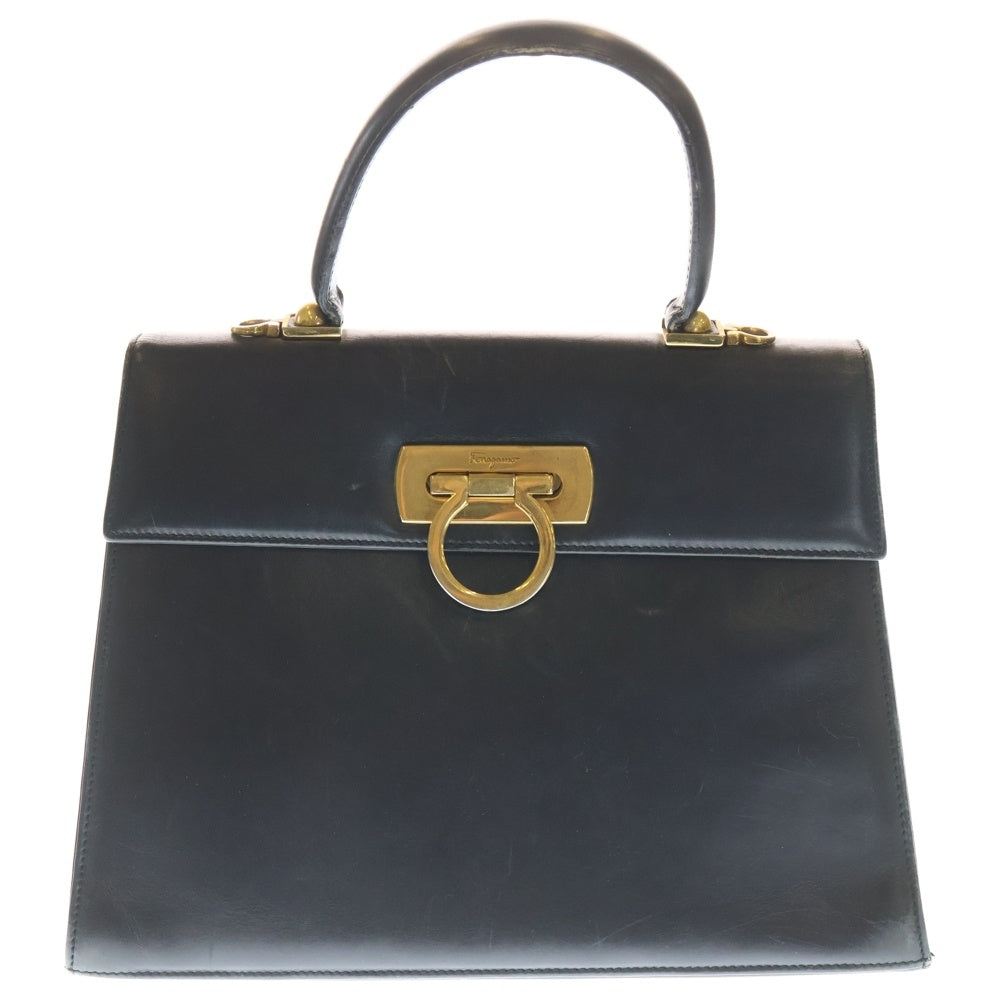 Salvatore Ferragamo(サルヴァトーレ フェラガモ) ガンチーニ レザー ハンドバッグ ブラック BA21 2181 レディース