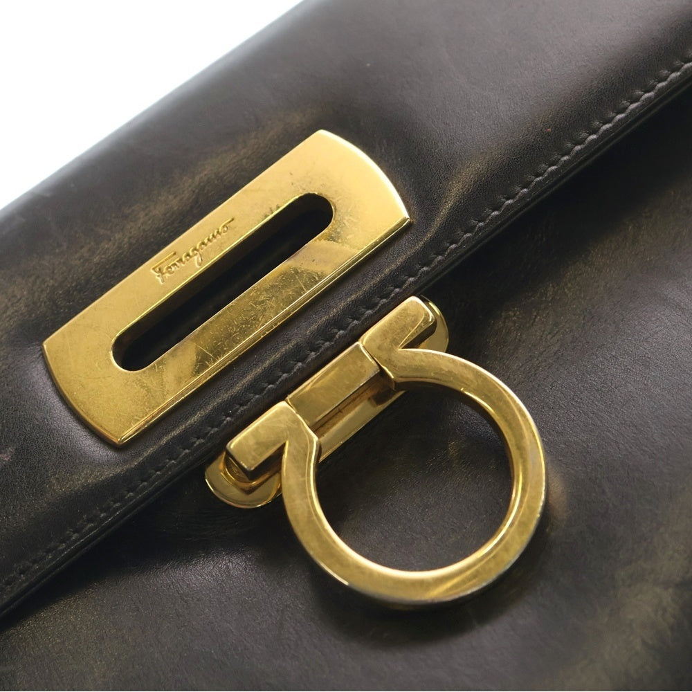 Salvatore Ferragamo(サルヴァトーレ フェラガモ) ガンチーニ レザー ハンドバッグ ブラック BA21 2181 レディース