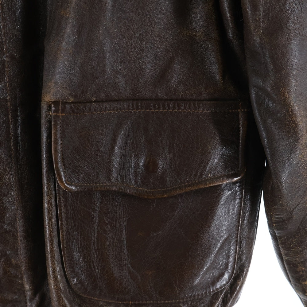 VINTAGE(ヴィンテージ) 40S USAAF A-2 FIGTH JACKET BIG GAS BIRD ヴィンテージ バックプリント レザー フライトジャケット ブラウン