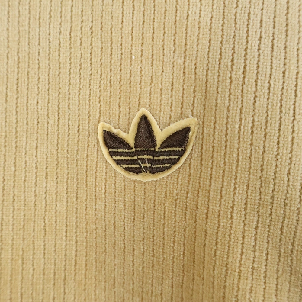 adidas(アディダス) 60-70S VINTAGE ヴィンテージ トレフォイルロゴ刺繍 コーデュロイ トラックジャケット ベージュ