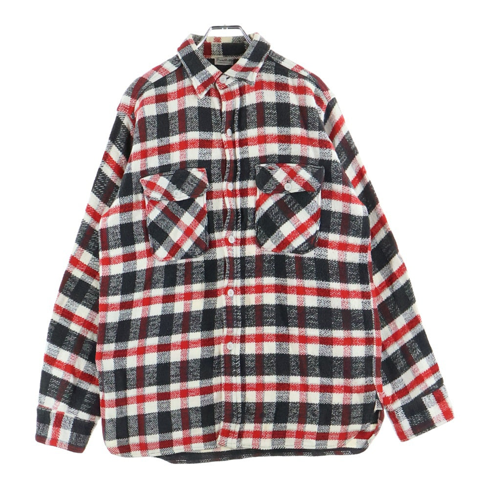 VINTAGE(ヴィンテージ) 40S SUN VALLEY PLAID FLANNEL SHIRT サンバレー マチ付き フランネルチェック 長袖シャツ ホワイト/レッド/ブラック