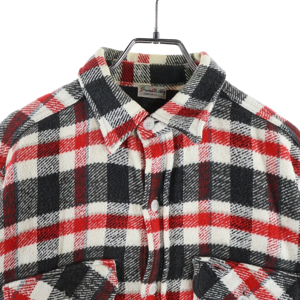 VINTAGE(ヴィンテージ) 40S SUN VALLEY PLAID FLANNEL SHIRT サンバレー マチ付き フランネルチェック 長袖シャツ ホワイト/レッド/ブラック