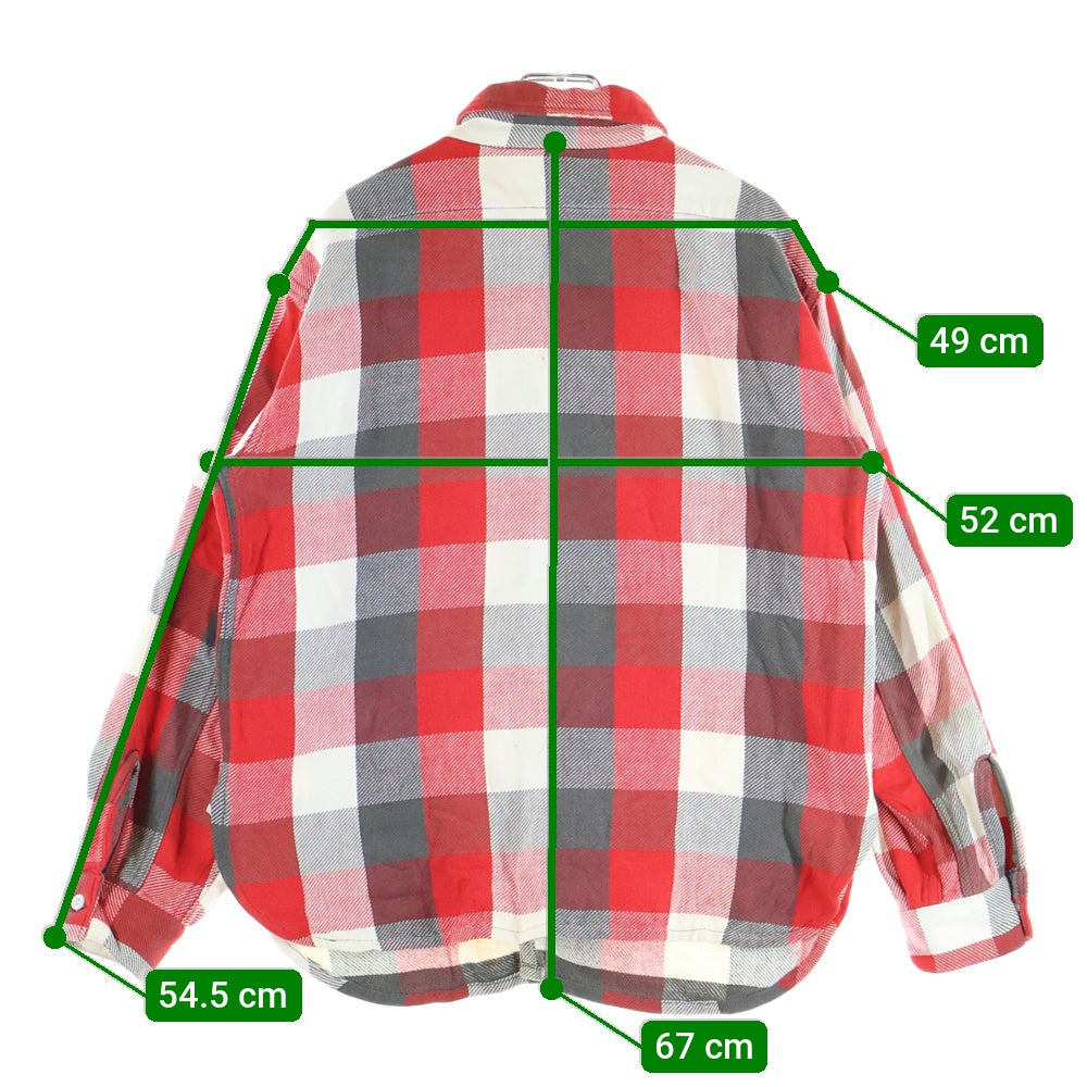 VINTAGE(ヴィンテージ) 50-60S VINTAGE MOHAWK PLAID FLANNEL SHIRT マチ付き チェック 長袖シャツ レッド/ホワイト