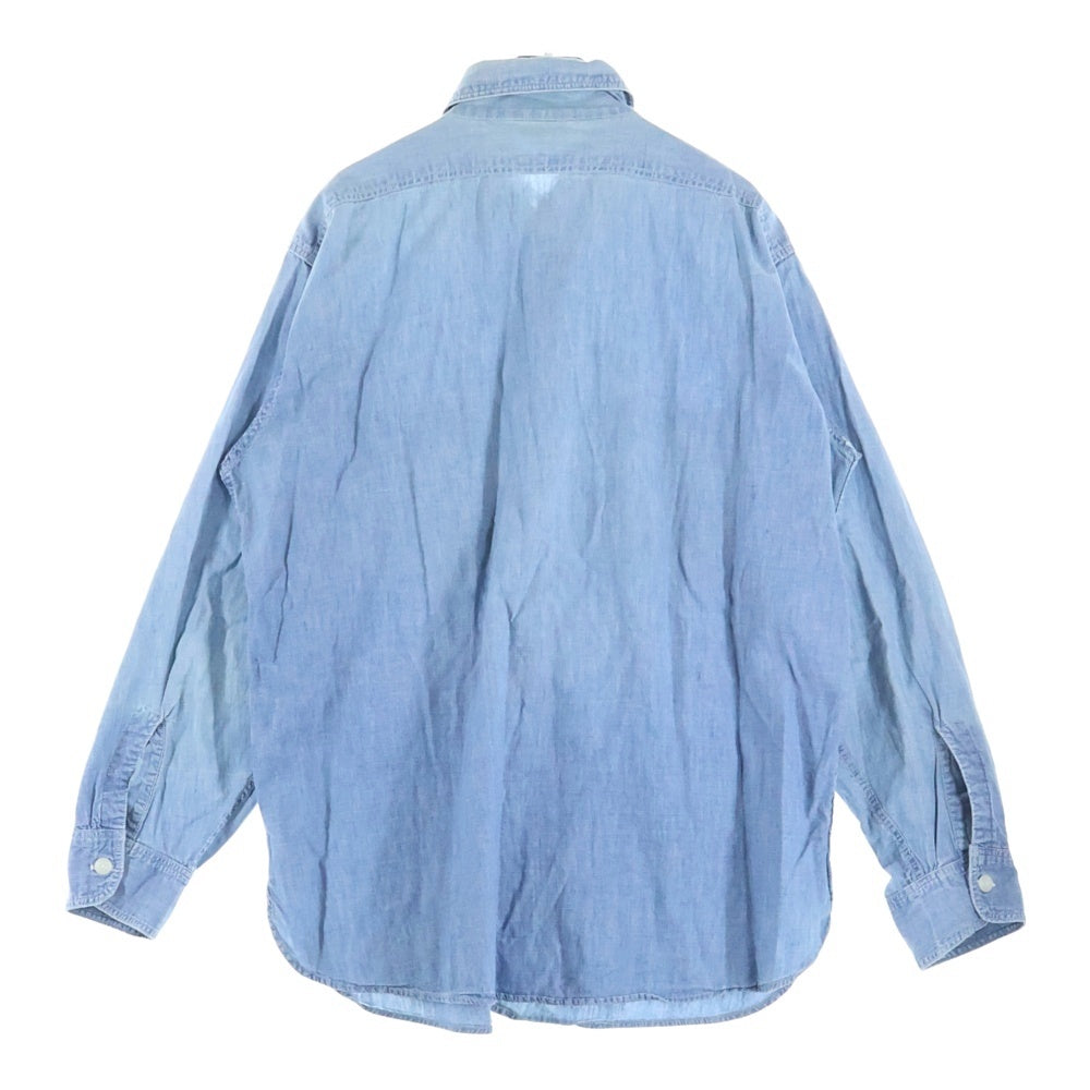 VINTAGE(ヴィンテージ) 50-60S VINTAGE シャンブレー マチ付き 長袖シャツ インディゴ