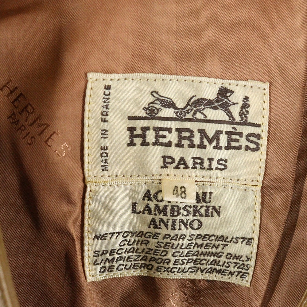 HERMES(エルメス) VINTAGE 7B ラムレザー ベスト ブラウン