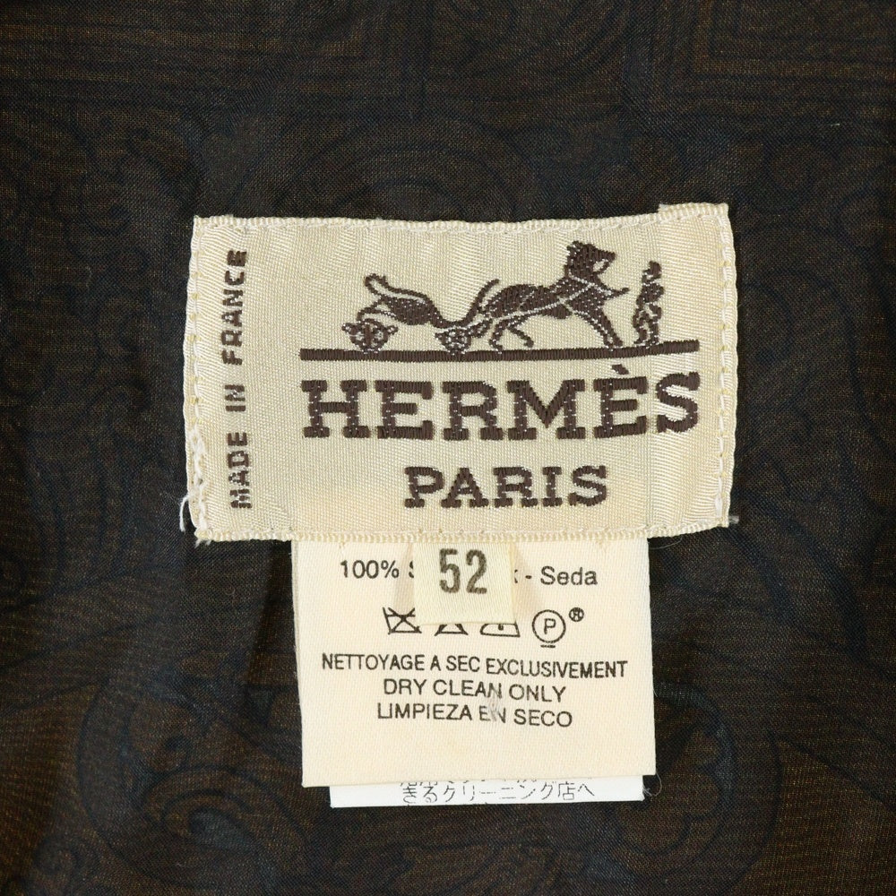 HERMES(エルメス) VINTAGE 総柄 シルク ベスト ブラック/ゴールド