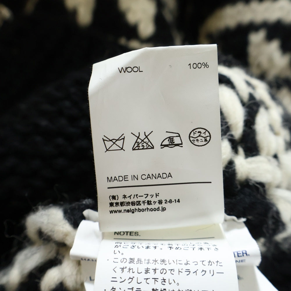 NEIGHBORHOOD(ネイバーフッド) 13AW KANATA BUFFALO W-COWICHAN ノルディック カウチンニット ジップアップ カーディガン ブラック 132KHKAN-KNM01