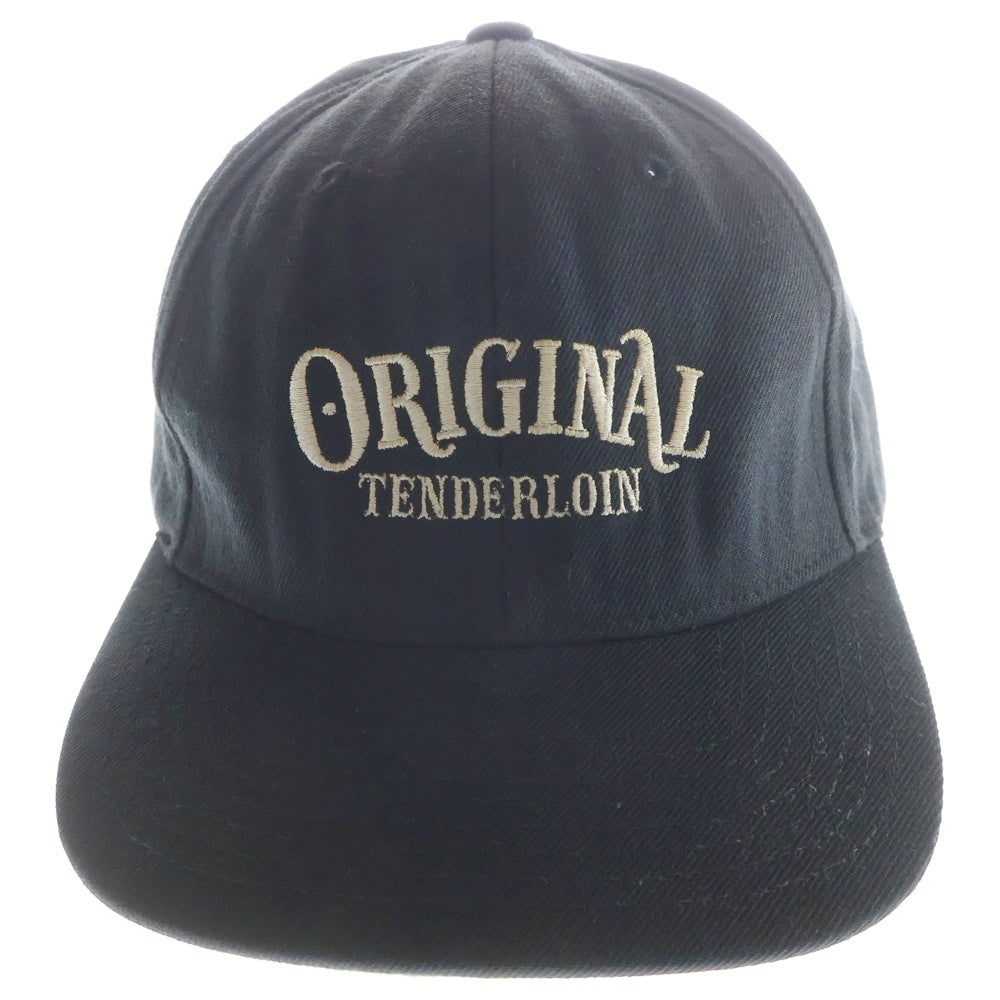 TENDERLOIN(テンダーロイン) ロゴ刺繍 ベースボールキャップ 帽子 ブラック