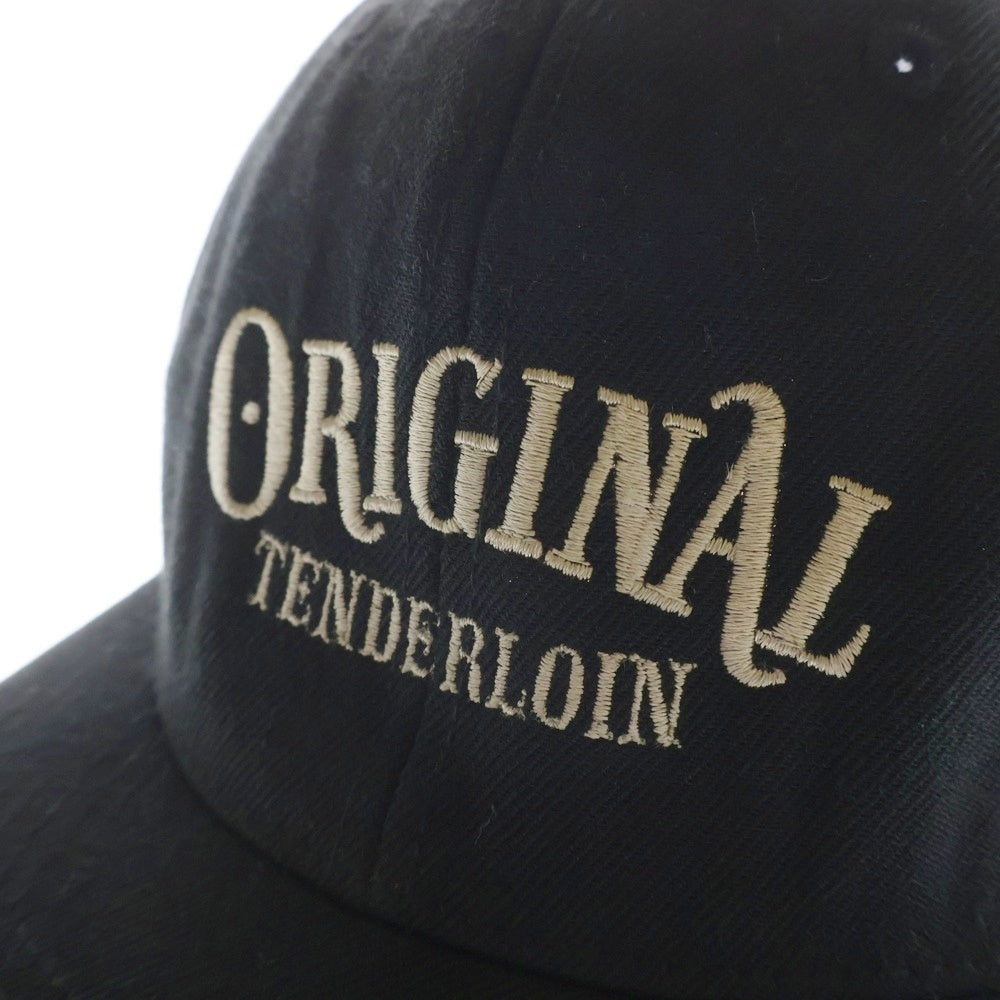 TENDERLOIN(テンダーロイン) ロゴ刺繍 ベースボールキャップ 帽子 ブラック