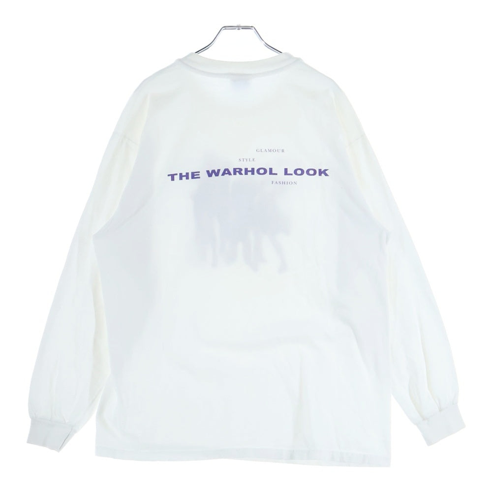 VINTAGE(ヴィンテージ) 90S VINTAGE The Warhol ヴィンテージ アンディ ウォーホル 両面プリント クルーネック ロングスリーブ長袖Tシャツカットソー ホワイト