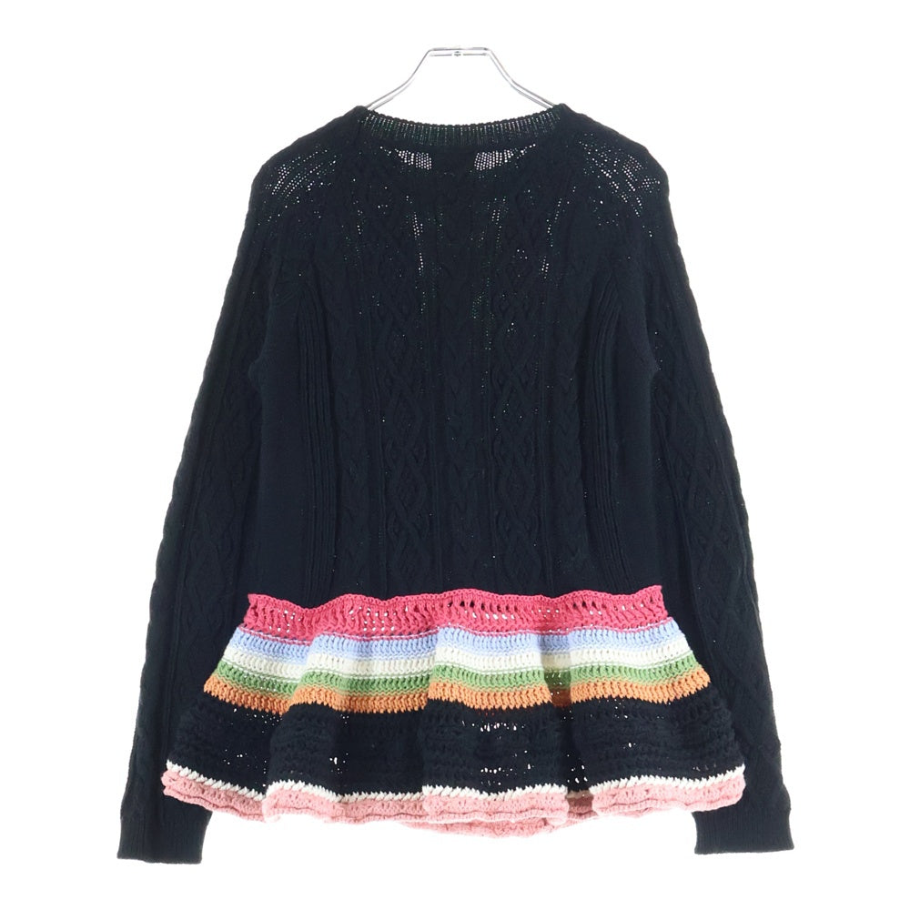RED VALENTINO(レッド ヴァレンティノ) コットン ニット 長袖セーター ブラック/マルチ TR0KCC70523 レディース