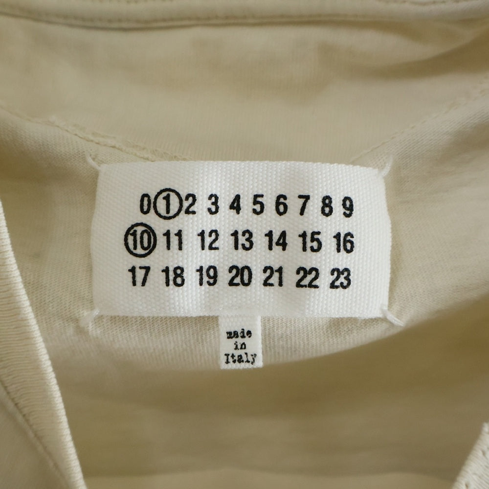 Maison Martin Margiela(メゾンマルタンマルジェラ) ヴィンテージ加工ラウンドネック ロングスリーブ長袖Tシャツカットソーアイボリー S50GC0696 S24567