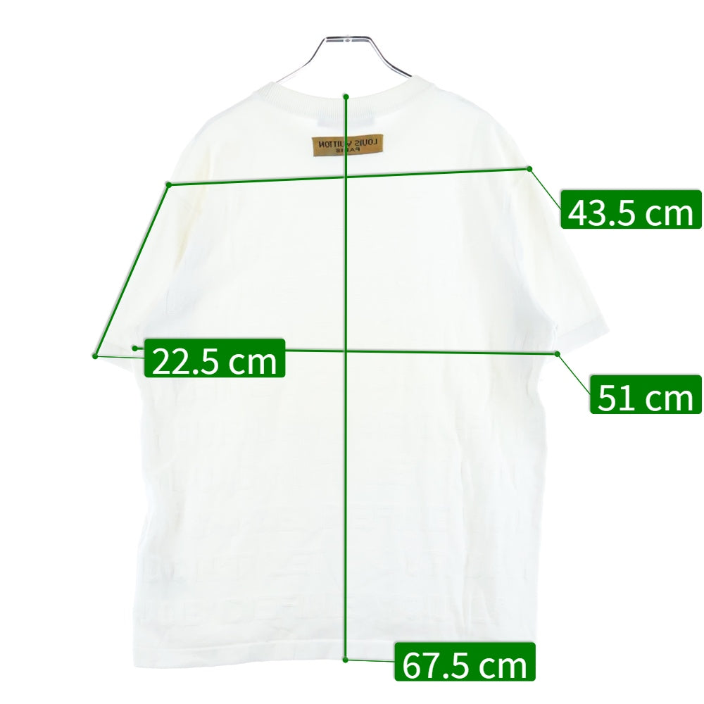 LOUIS VUITTON(ルイヴィトン) 21AW ロゴレターニットクルーネック半袖Tシャツ ホワイト RM212M ET8 HLN09W