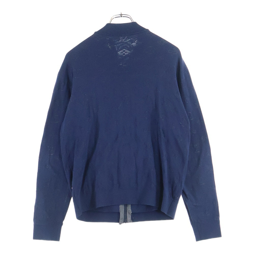LOUIS VUITTON(ルイヴィトン) 20AW モノグラム ドロップニードル ジップアップ ニットジャケット ネイビー RM202Q TBU HIN50W