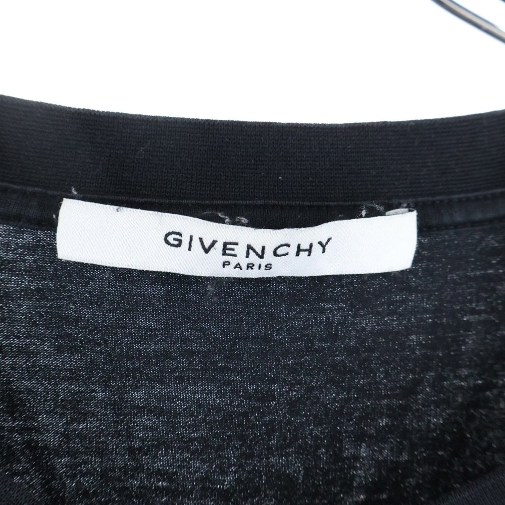 GIVENCHY(ジバンシィ) フロントロゴプリント クルーネック半袖Tシャツ カットソー ブラック BM70BZ3002