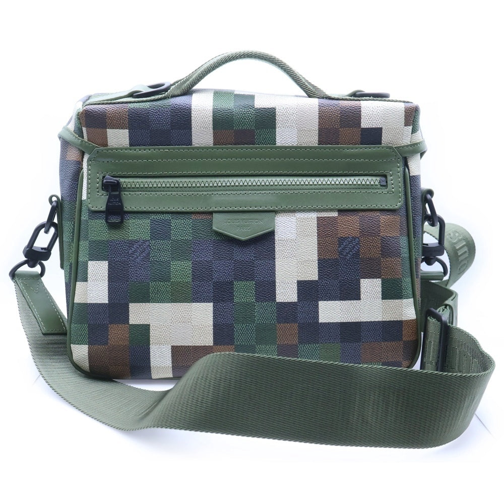 LOUIS VUITTON(ルイヴィトン) トレイル ダモフラージュ PVCコーティングキャンバス レザー 2WAY ハンドバッグ メッセンジャーバッグ ショルダーバッグ カーキ RFID M24449